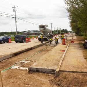 Saco Sewer concrete pouring