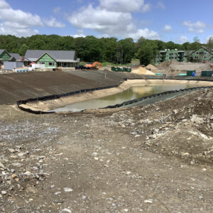 Pool of water at job site.
