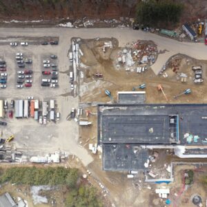 Drone view of judicial center.