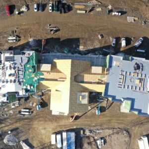 Arial rooftop view of new complex.
