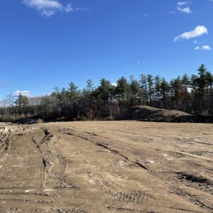 The flat car storage lot in the works.