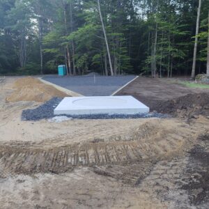 Large concrete block.
