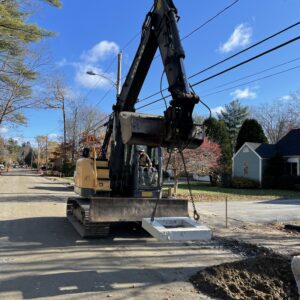 New drainage placement in action.