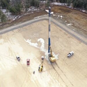 Drone shot of future distribution facility.