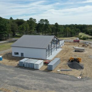 Side view of the Summit Chuch building while it's construction is in progress