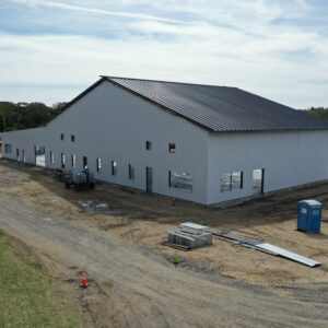 The back corner of the Summit Chuch building while it's construction is in progress
