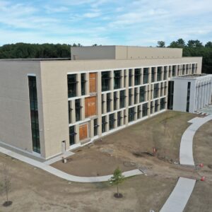 The York Judicial Center building, construction is in progress on the building and on the grounds surrounding the building