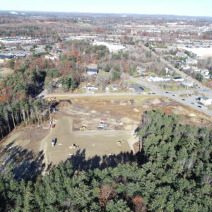 arial view of Mussy Road Apartments work site