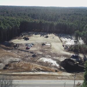 arial view of Mussy Road Apartments work site