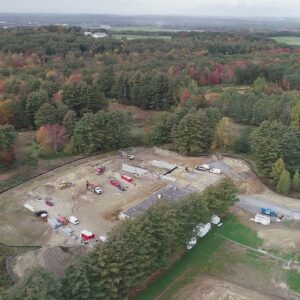 Arial view of Stacy M Symbol Apartments work site