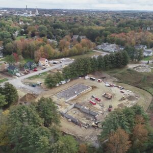 Arial view of Stacy M Symbol Apartments work site