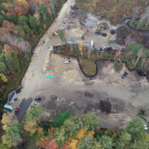 Arial view of The Enclave work site