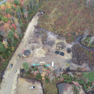 Arial view of The Enclave work site
