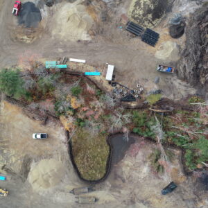 Arial view of The Enclave work site
