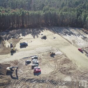 arial view of Mussy Road Apartments work site