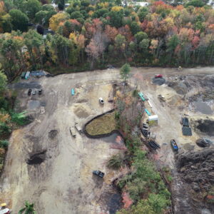 Arial view of The Enclave work site