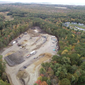 Arial view of National Guard Vehicle Maintenance Facility Work Site