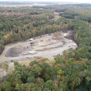 Arial view of National Guard Vehicle Maintenance Facility Work Site