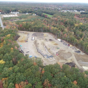 Arial view of National Guard Vehicle Maintenance Facility Work Site