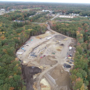 Arial view of National Guard Vehicle Maintenance Facility Work Site