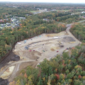 Arial view of National Guard Vehicle Maintenance Facility Work Site