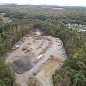 Arial view of National Guard Vehicle Maintenance Facility Work Site