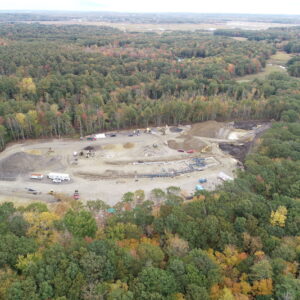 Arial view of National Guard Vehicle Maintenance Facility Work Site