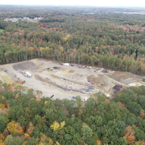 Arial view of National Guard Vehicle Maintenance Facility Work Site