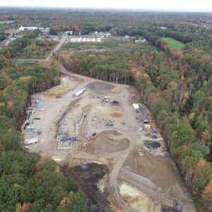 Arial view of National Guard Vehicle Maintenance Facility Work Site