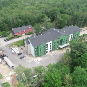 Aerial view of the LivAway Hotel construction site