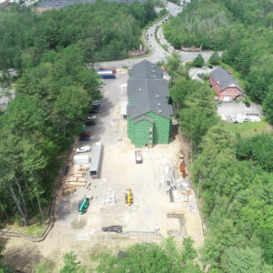 Aerial view of the LivAway Hotel construction site