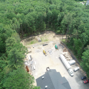 Aerial view of the LivAway Hotel construction site