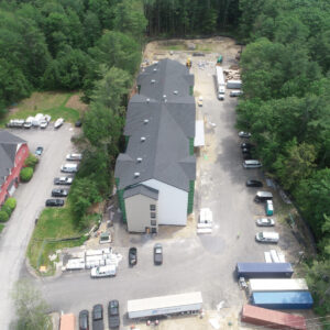 Aerial view of the LivAway Hotel construction site